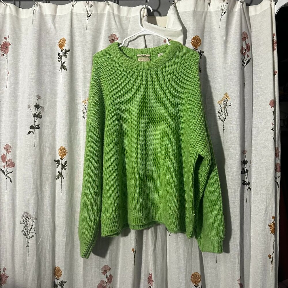 Scotch & Soda Maison Scotch Soft Crew Beck chunky knits green sweater size XL